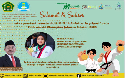 Reisya Faras berhasil Menggendong Emas Pada KEJURKOT Taekwondo Jakarta Selatan